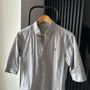 All Saints Light Gray Casual Button Down Shirt
